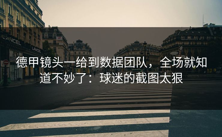 德甲镜头一给到数据团队，全场就知道不妙了：球迷的截图太狠