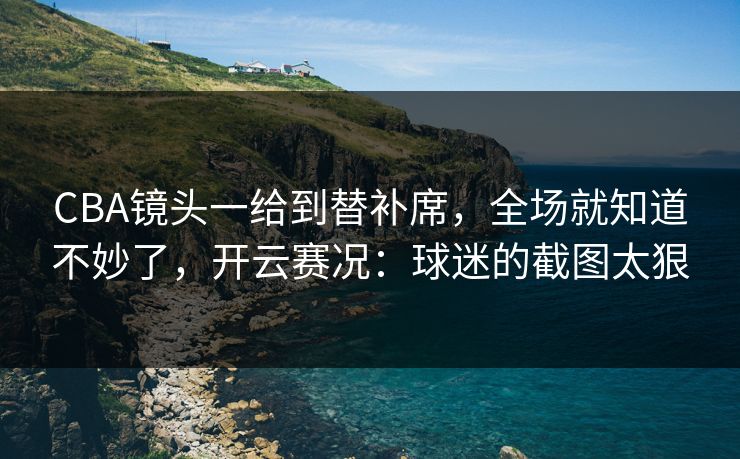 CBA镜头一给到替补席，全场就知道不妙了，开云赛况：球迷的截图太狠