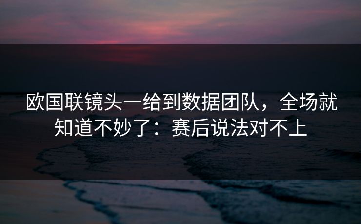 欧国联镜头一给到数据团队，全场就知道不妙了：赛后说法对不上