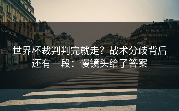 世界杯裁判判完就走？战术分歧背后还有一段：慢镜头给了答案
