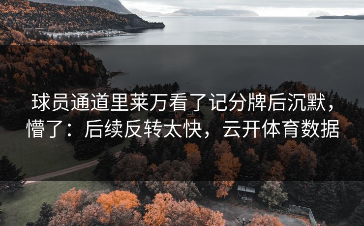 球员通道里莱万看了记分牌后沉默，懵了：后续反转太快，云开体育数据