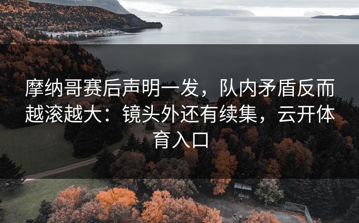 摩纳哥赛后声明一发，队内矛盾反而越滚越大：镜头外还有续集，云开体育入口