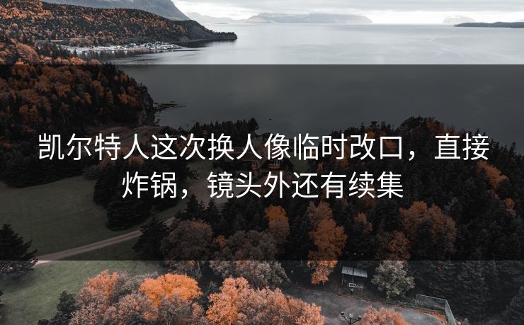 凯尔特人这次换人像临时改口，直接炸锅，镜头外还有续集