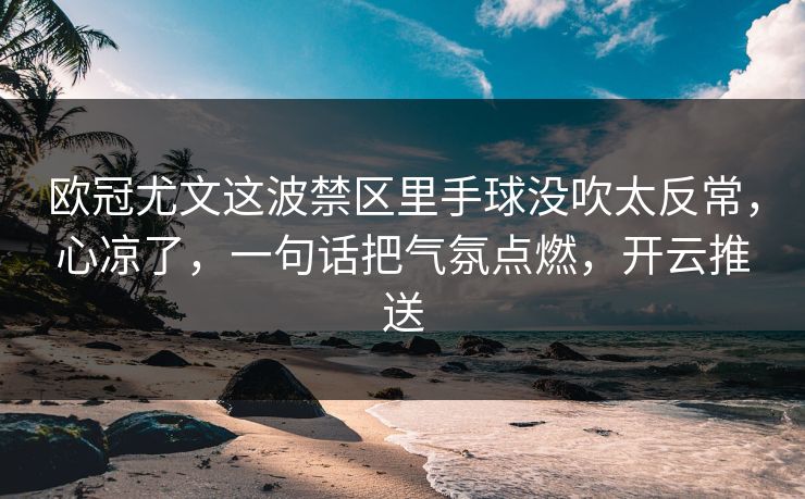 欧冠尤文这波禁区里手球没吹太反常，心凉了，一句话把气氛点燃，开云推送